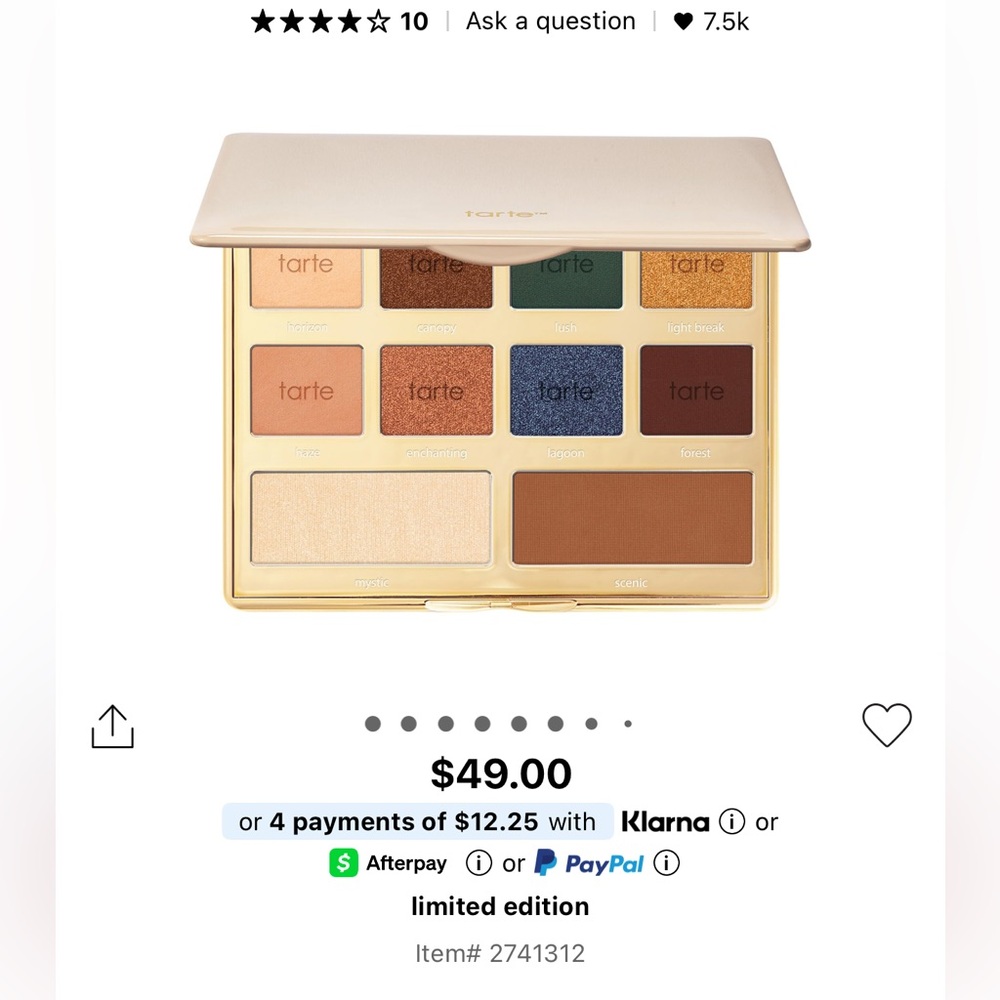 Tarte glamezon palette